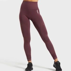 Gymshark Energy + Seamless Maroon Leggings